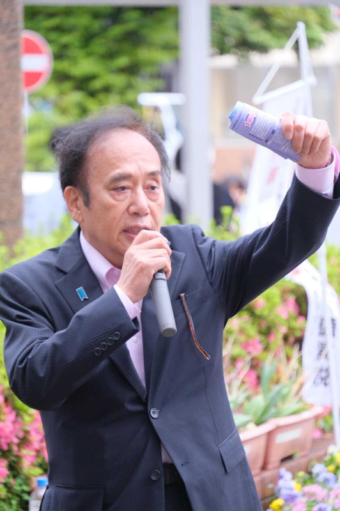 雨中の奇跡！上田きよし参議、内田あや候補との合同演説に熱いエール